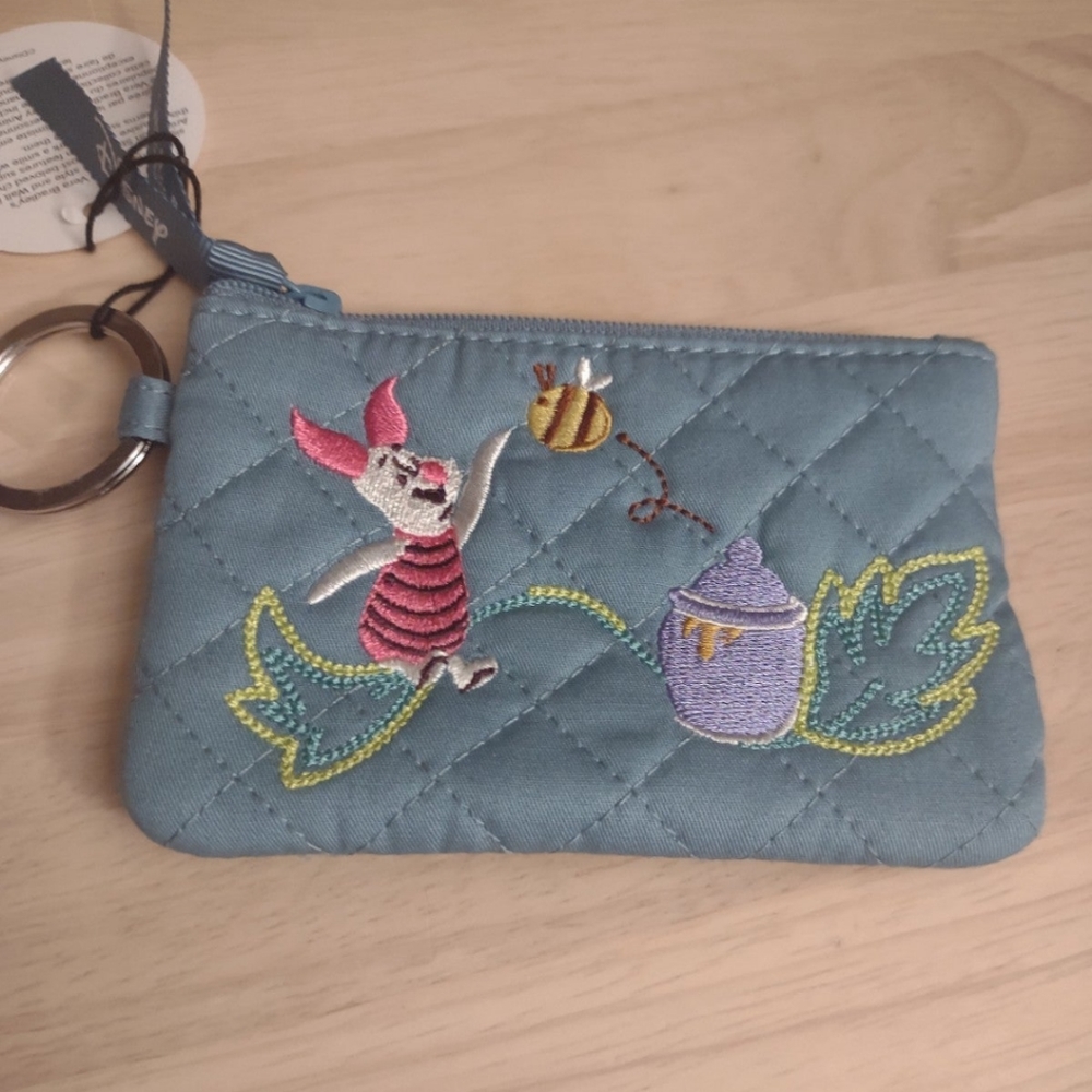 Vera Bradley Winnie The Pooh Piglet Honey Quilted ID Cardholder Wallet Pouch